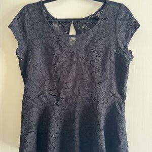 Vintage Black Peplum Blouse